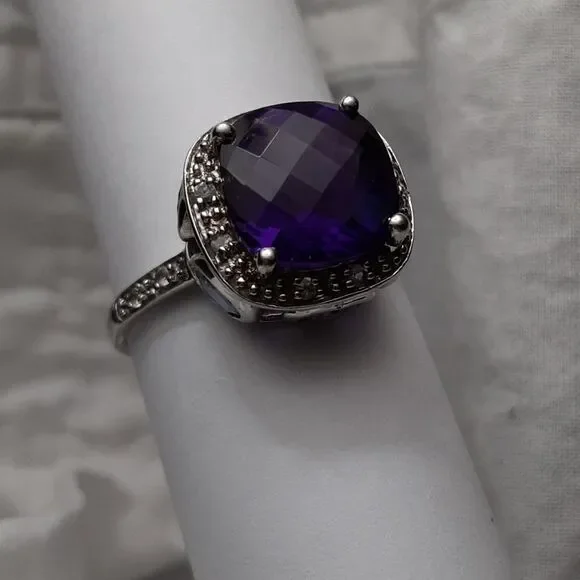925 Genuine African Amethyst,  Rhodoilte Garnet & Blue Topaz. - Picture 2 of 16
